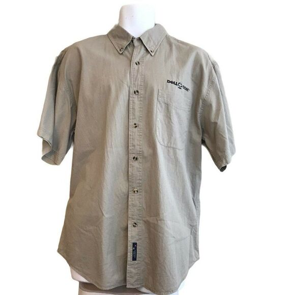 Mens Large Port Authority Weathered Twill Dell E Com Shirt - Picture 1 of 6